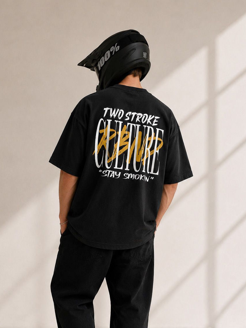 Two Stroke Culture - Tee - Washed Black